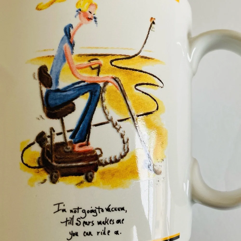 Sakura Spring Cleaning Coffee Mugs Cup Set of 4 Stoneware Humorous Novelty Gifts